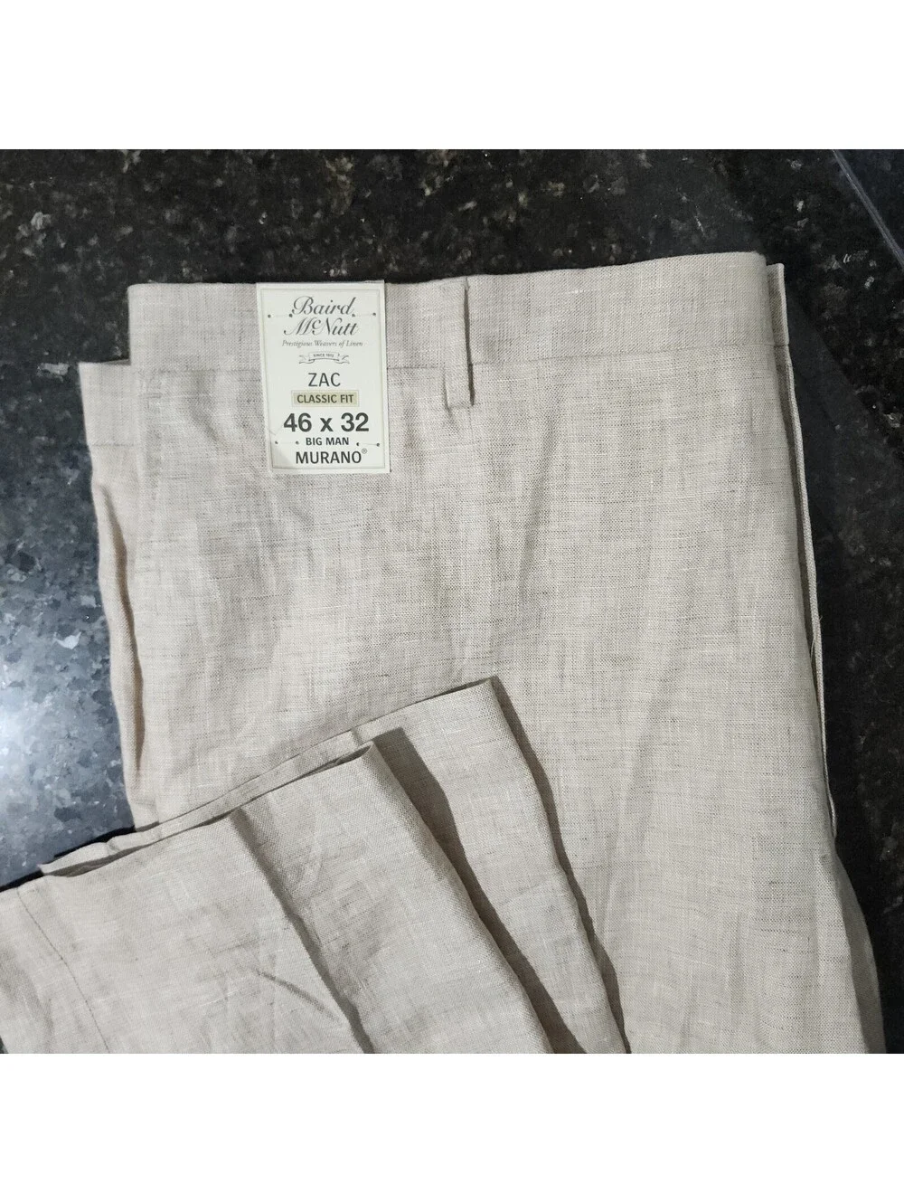 NWT Murano Baird McNutt Linen Zac Dress Trousers Pants Slacks Big Man 46x32